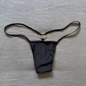 Black Heart Loop Handmade G-String